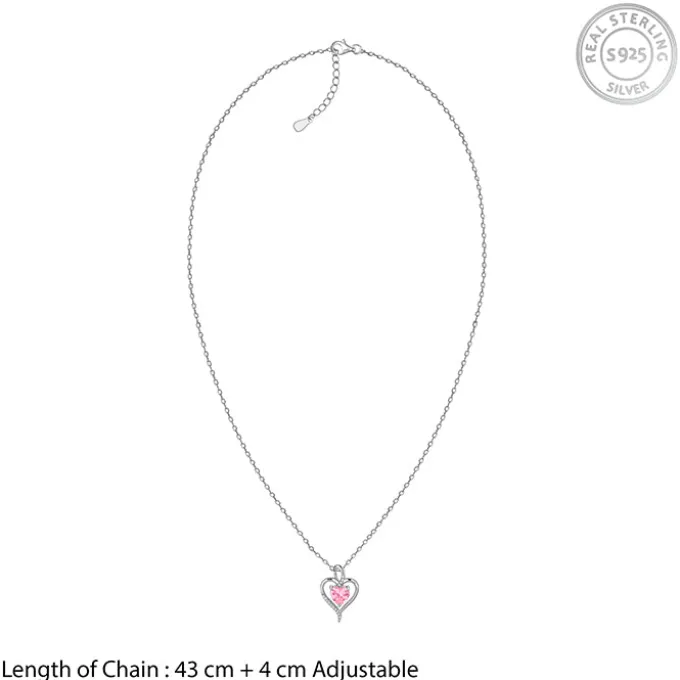 Silver Blush Embrace Pendant With Link Chain
