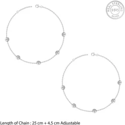 Silver Bohemian Beaded Anklet