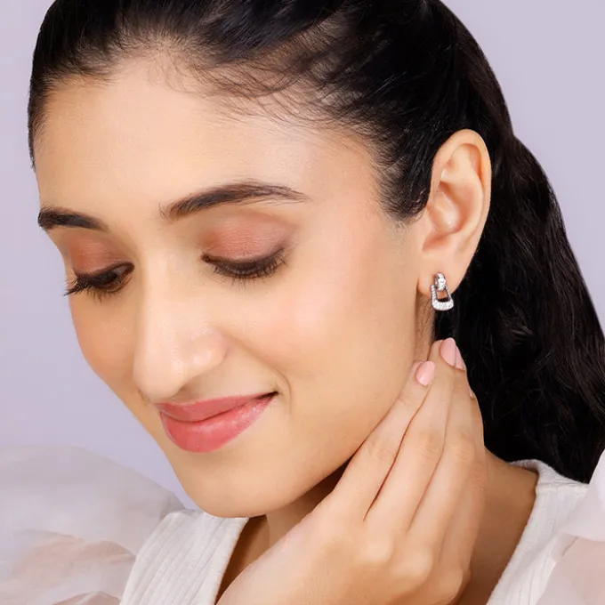 Silver Bold Drop Earrings
