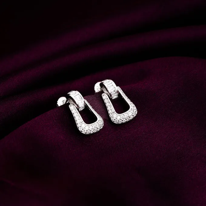 Silver Bold Drop Earrings