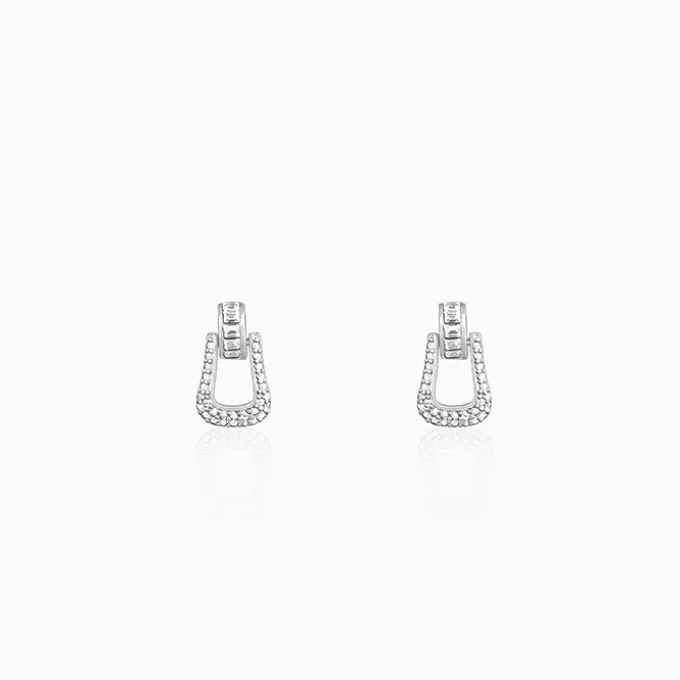 Silver Bold Drop Earrings