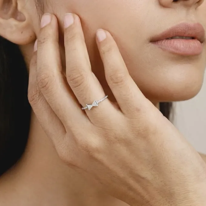 Silver Bow Bliss Ring