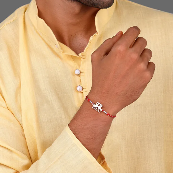 Silver Brother Rakhi