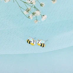 Silver Busy Bee Kids Earrings (4-12 yrs)