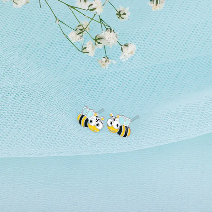 Silver Busy Bee Kids Earrings (4-12 yrs)