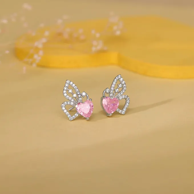 Silver Butterflies Desire Stud Earrings