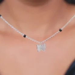 Silver Butterfly Bloom Necklace