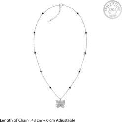 Silver Butterfly Bloom Necklace