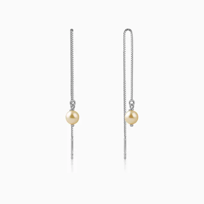 Silver Carey Pearl Sui Dhaga Earrings