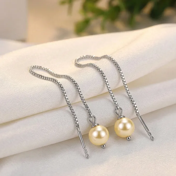 Silver Carey Pearl Sui Dhaga Earrings