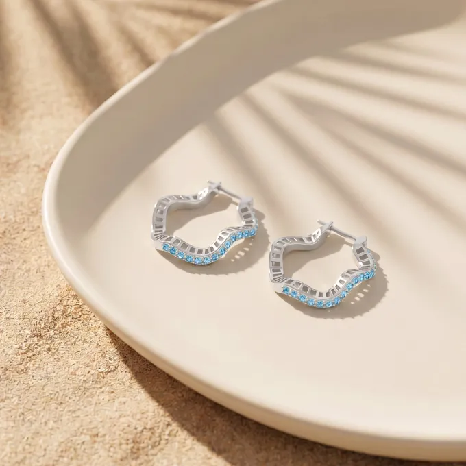 Silver Cassiopeia Hoop Earrings