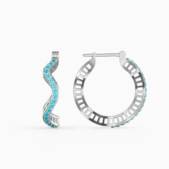 Silver Cassiopeia Hoop Earrings