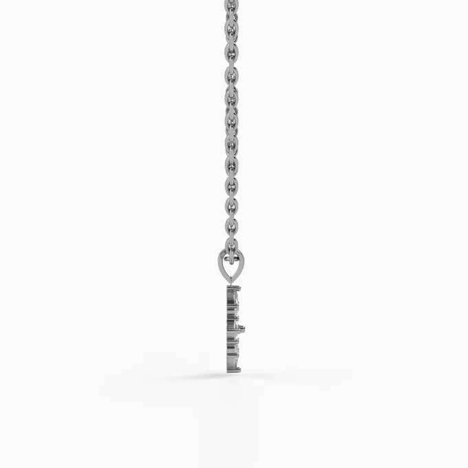 Silver Celeste Floral Pendant with Link Chain