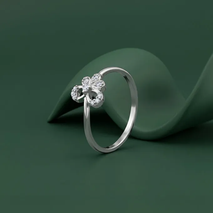 Silver Celeste Flower Ring (Size 12)