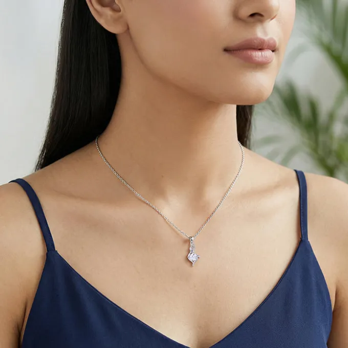 Silver Celestial Fawn Pendant With Link Chain