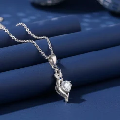 Silver Celestial Fawn Pendant With Link Chain