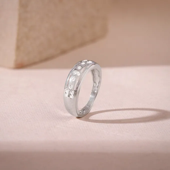 Silver Celestial Grid Ring For Him