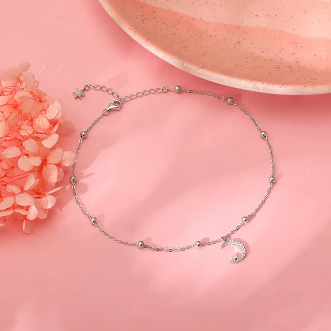 Silver Celestial Loop Anklet