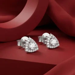 Silver Centre Point Stud Earrings