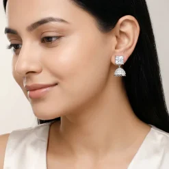 Silver Chanderi Jhumki