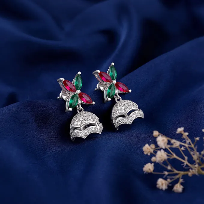 Silver Chandrika Jhumki