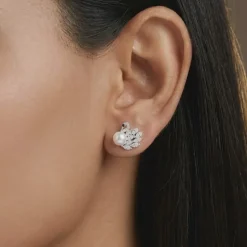 Silver Chloe Pearl Earrings
