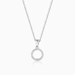 Silver Circle of Joy Pendant With Link Chain