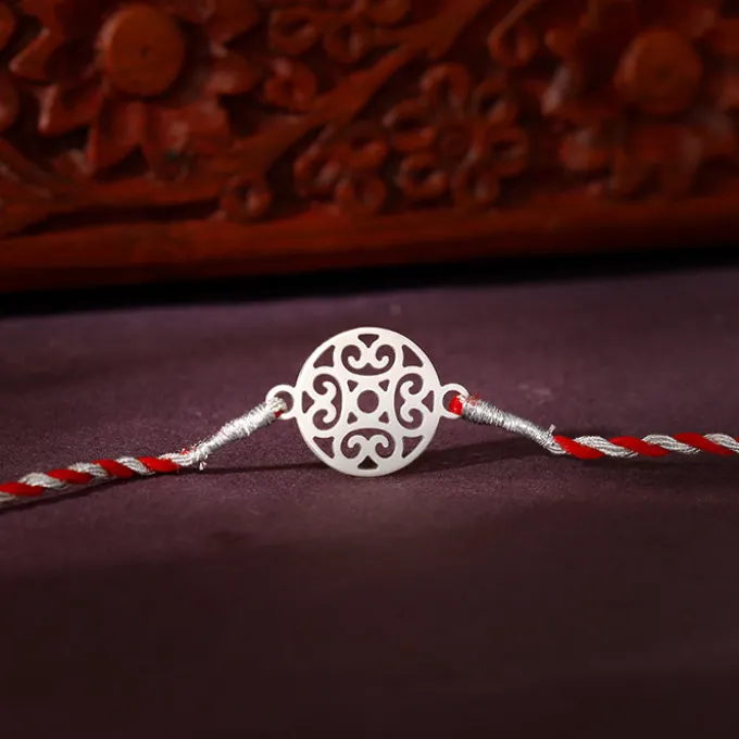 Silver Circular Mandala Rakhi