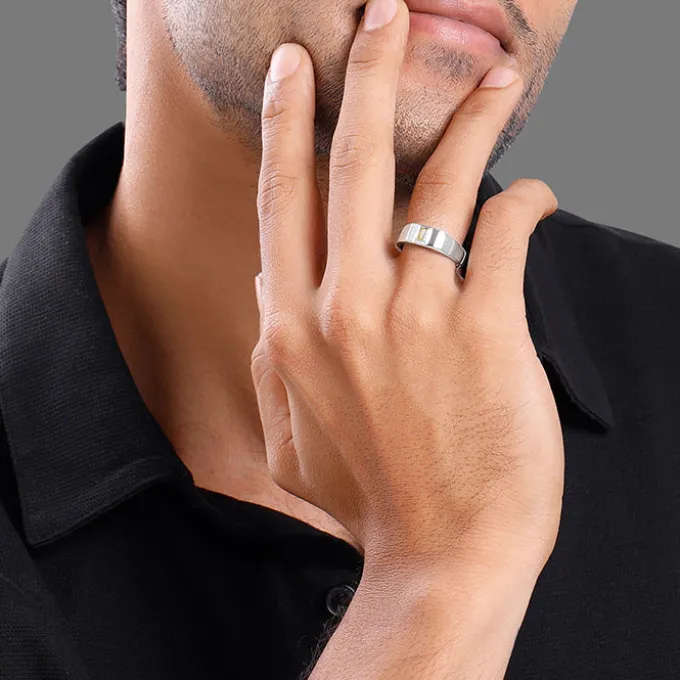 Silver Citrine Blaze Ring For Him
