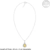 Silver Citrine Drop Pendant With Link Chain