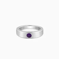 Silver Classic Amethyst Ring For Him