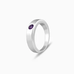 Silver Classic Amethyst Ring For Him