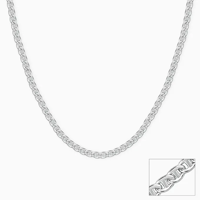 Silver Classic Curb Chain For Him