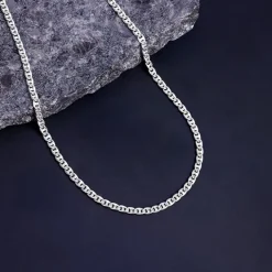 Silver Classic Curb Chain For Him