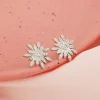 Silver Classic Flower Romance Earrings