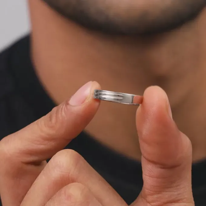 Silver Classic Minimal Ring For Him