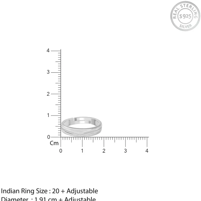 Silver Classic Minimal Ring For Him
