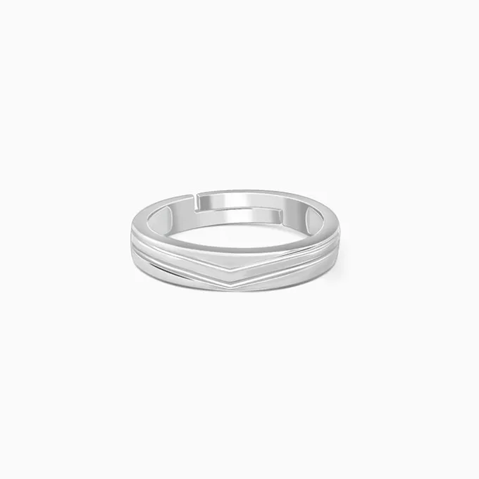 Silver Classic Minimal Ring For Him