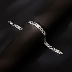 Silver Classic Rectangle Bracelet For Him