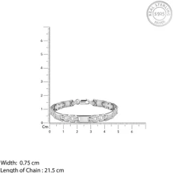 Silver Classic Rectangle Bracelet For Him