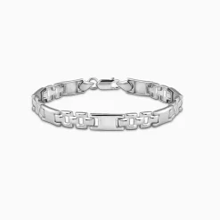 Silver Classic Rectangle Bracelet For Him