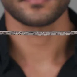 Silver Classic Rectangle Bracelet For Him