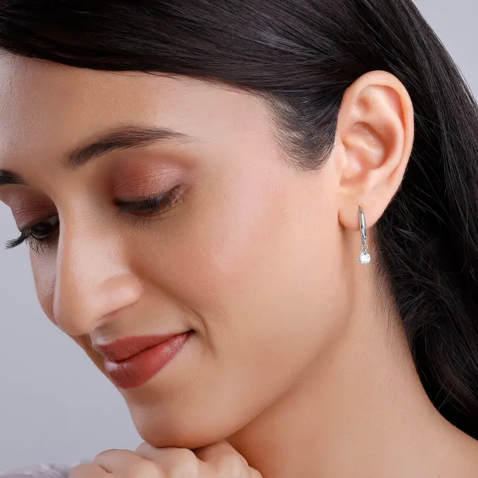 Silver Classic Shiny Drop Earrings