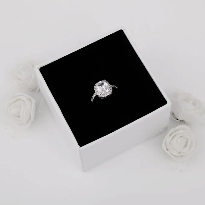 Silver Classic Solitaire Pendant & Ring Set