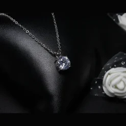 Silver Classic Solitaire Pendant & Ring Set