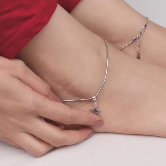 Silver Classic Star Anklet