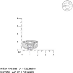 Silver Classic Stud Ring For Him