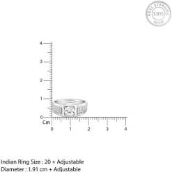 Silver Classic Stud Ring For Him