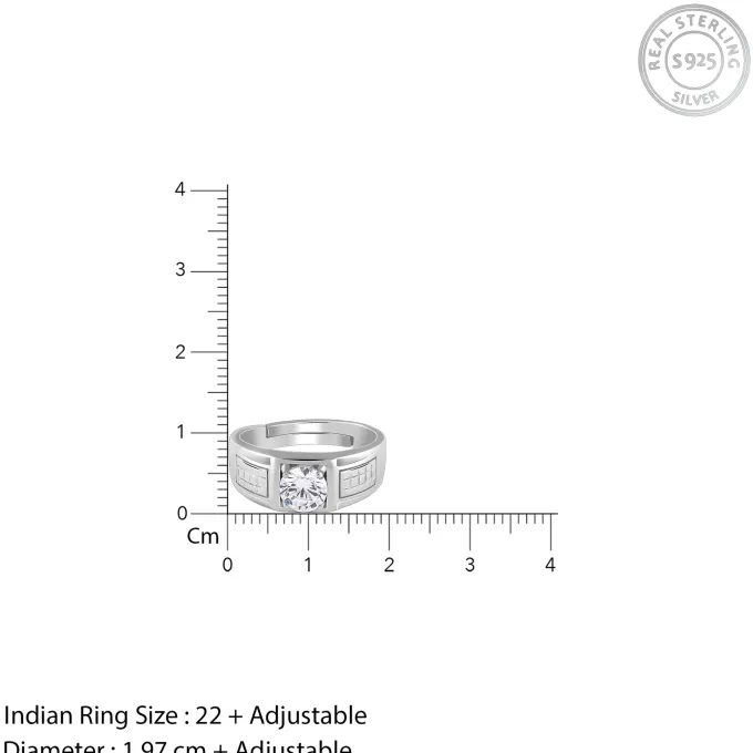 Silver Classic Stud Ring For Him