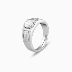 Silver Classic Stud Ring For Him